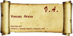 Vasas Anna névjegykártya