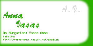 anna vasas business card